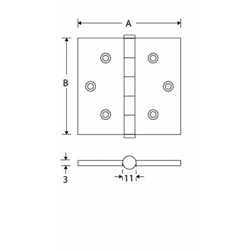 Artitec Mi Satori kogellagerscharnier rechte hoek vlak 89x89mm glans nikkel - detail