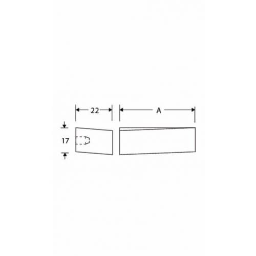 Artitec meubelgreep Blocco 92 mm glans chroom detail