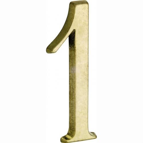 Artitec Mi Satori huisnummer 1 Roman 120mm messing antiek vooraanzicht