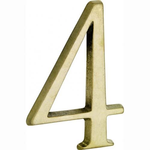 Artitec Mi Satori huisnummer 4 Roman 120mm messing antiek vooraanzicht