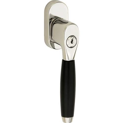 Artitec Mi Satori draaikiep glans nikkel - ebbenhouten Ton greep, ovaal rozet - vooraanzicht