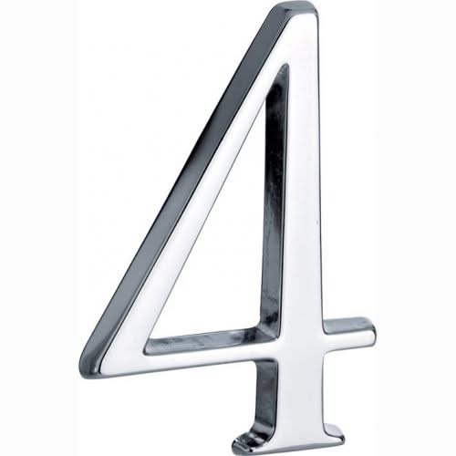 Artitec Mi Satori huisnummer 4 Roman 120mm glans chroom - vooraanzicht