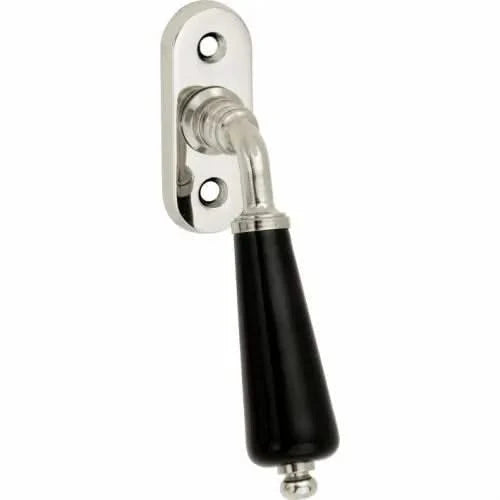 Artitec Evelyne Modern draaikiep raamkruk zwart met glans nikkel – vooraanzicht