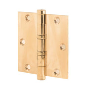 Hard Brass Kugellagerscharnier 89x89 in Messing unlackiert, Vorderansicht