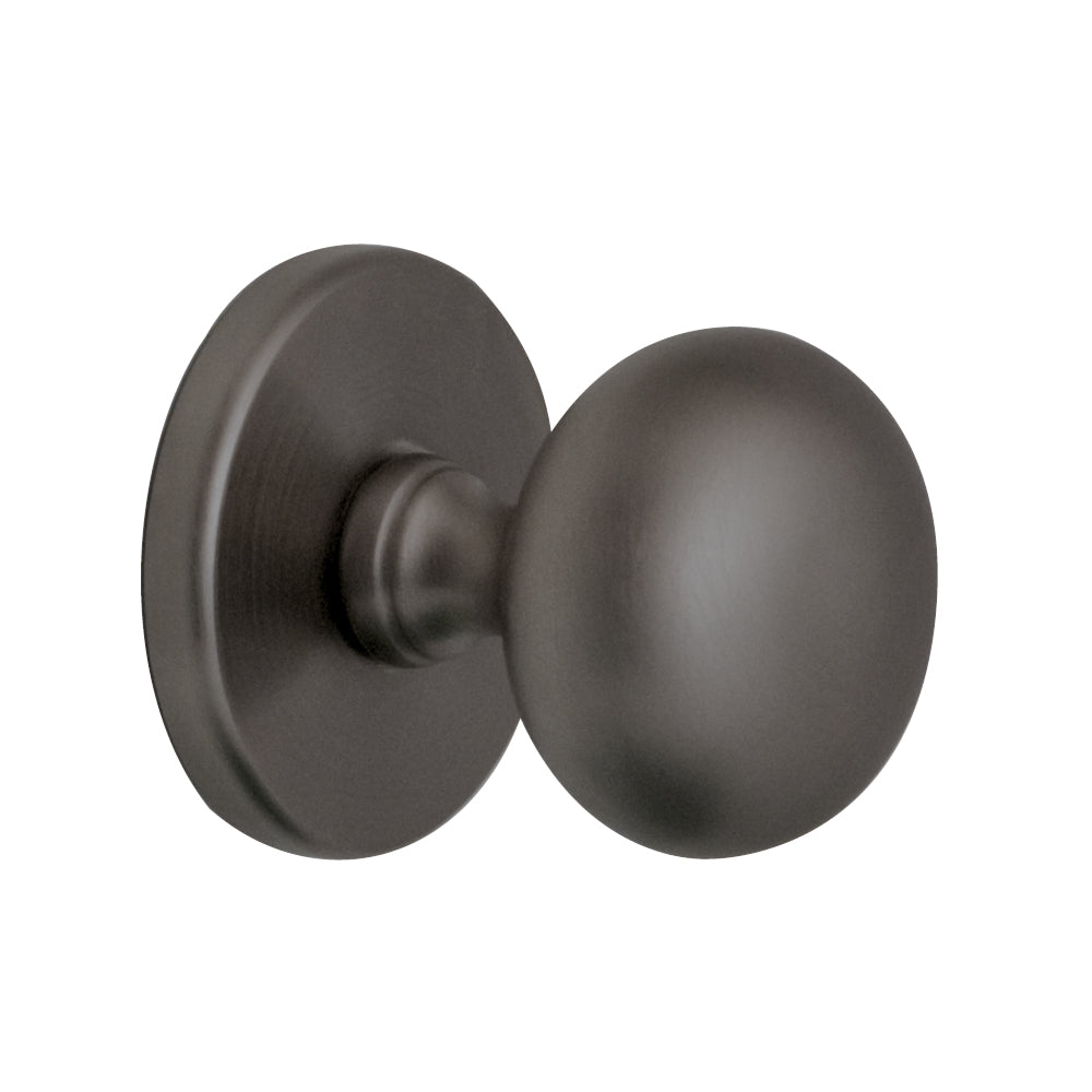 Hardbrass voordeurknop Iris 56 mm PVD Gun Metal vooraanzicht