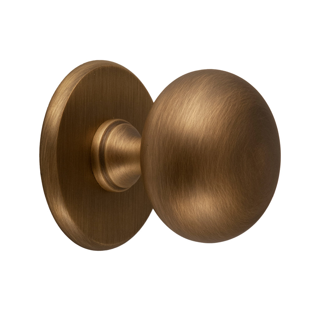 Hardbrass voordeurknop Iris 56 mm Mat Brons vooraanzicht