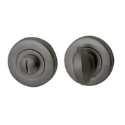 Hard Brass WC-Rosette 8 mm Artax in PVD Gun Metal, Vorderansicht