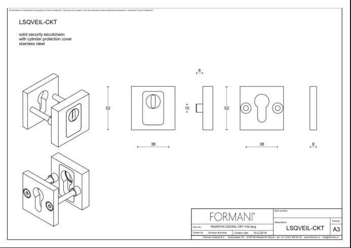 Formani LSQVEIL-KT veiligheidsrozet PVD mat zwart - detail