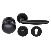 Formani voordeurset knop/kruk mat zwart SKG3 LB18H – vooraanzicht