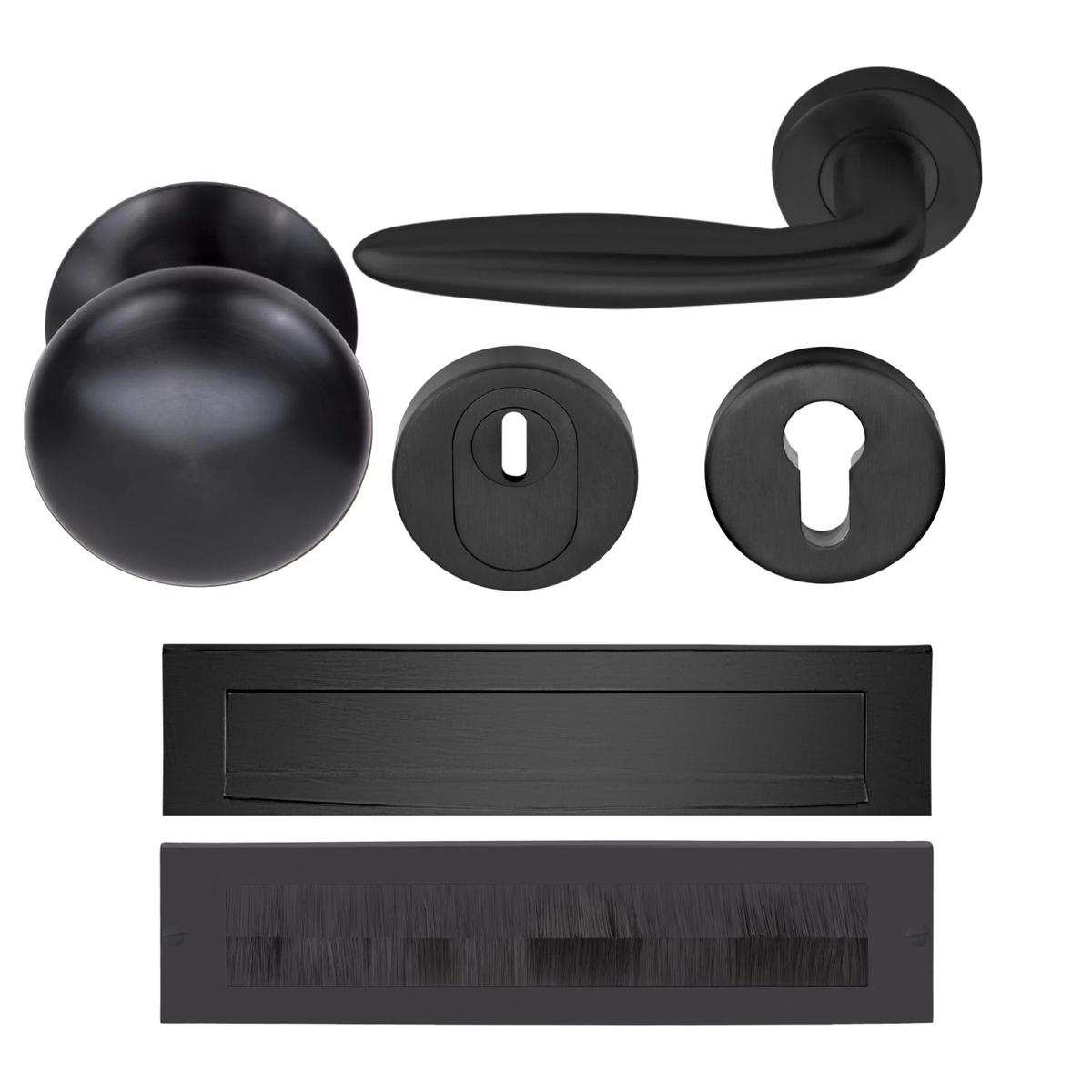 Formani Complete Voordeurset knop/kruk Zwart PVD LB18H SKG3 – detailweergave