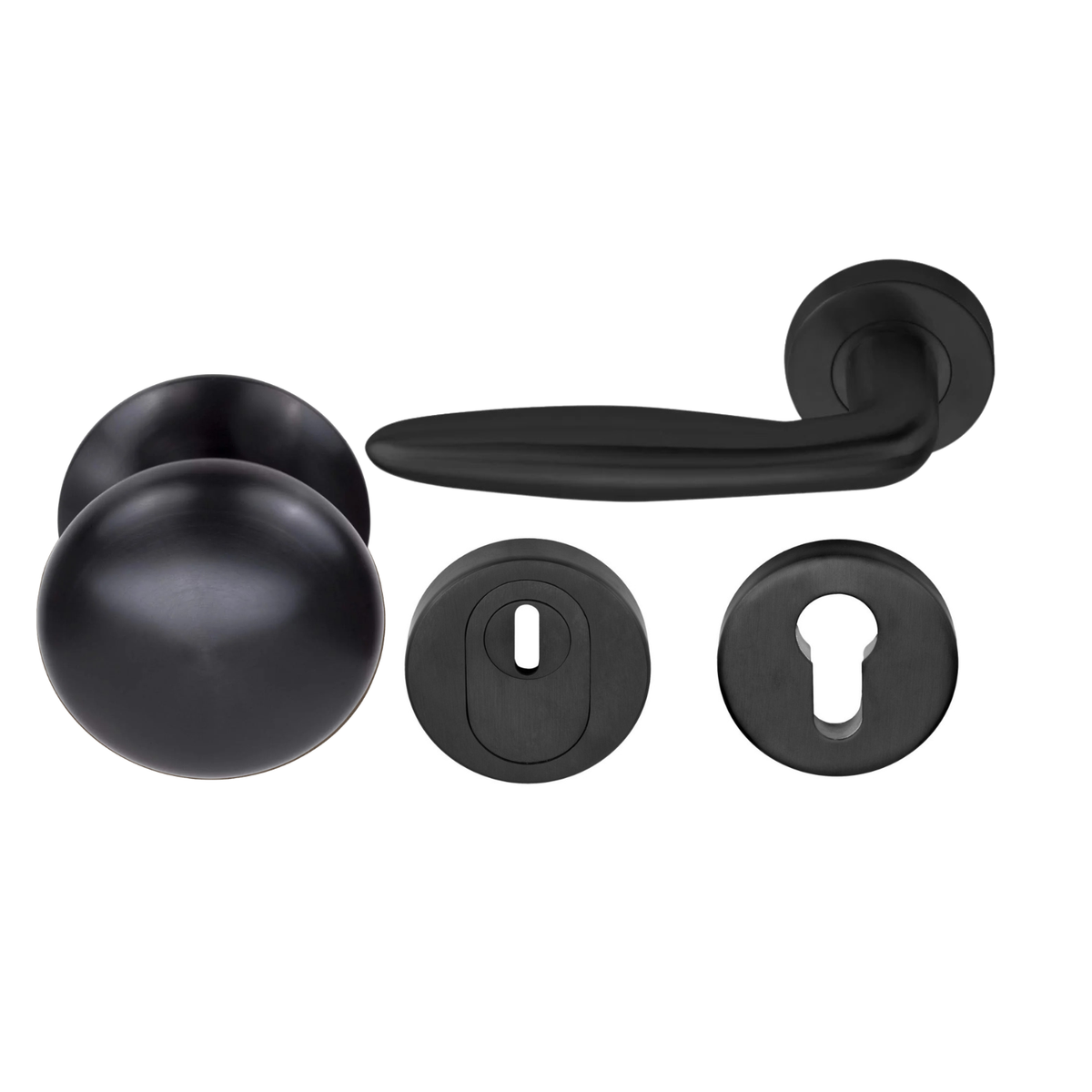 Formani voordeurset knop/kruk zwart PVD SKG3 LB18H – zijaanzicht