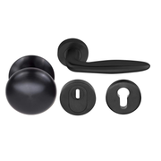 Formani voordeurset knop/kruk zwart PVD SKG3 LB18H – vooraanzicht