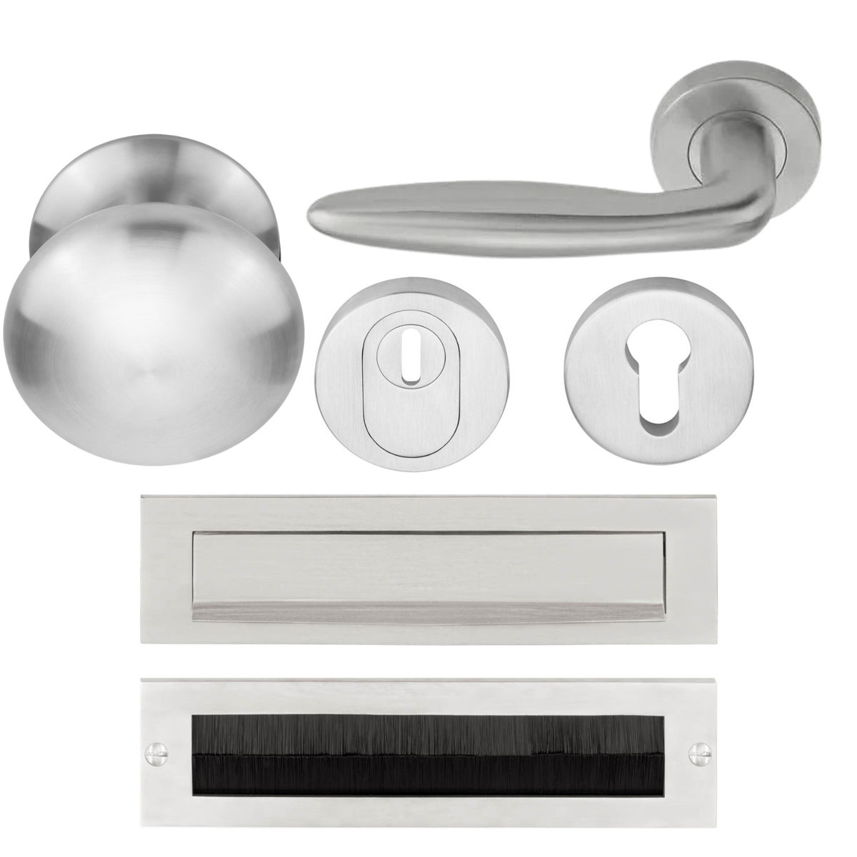 Formani Complete Voordeurset knop/kruk RVS Geborsteld LB18H SKG3 – detailweergave