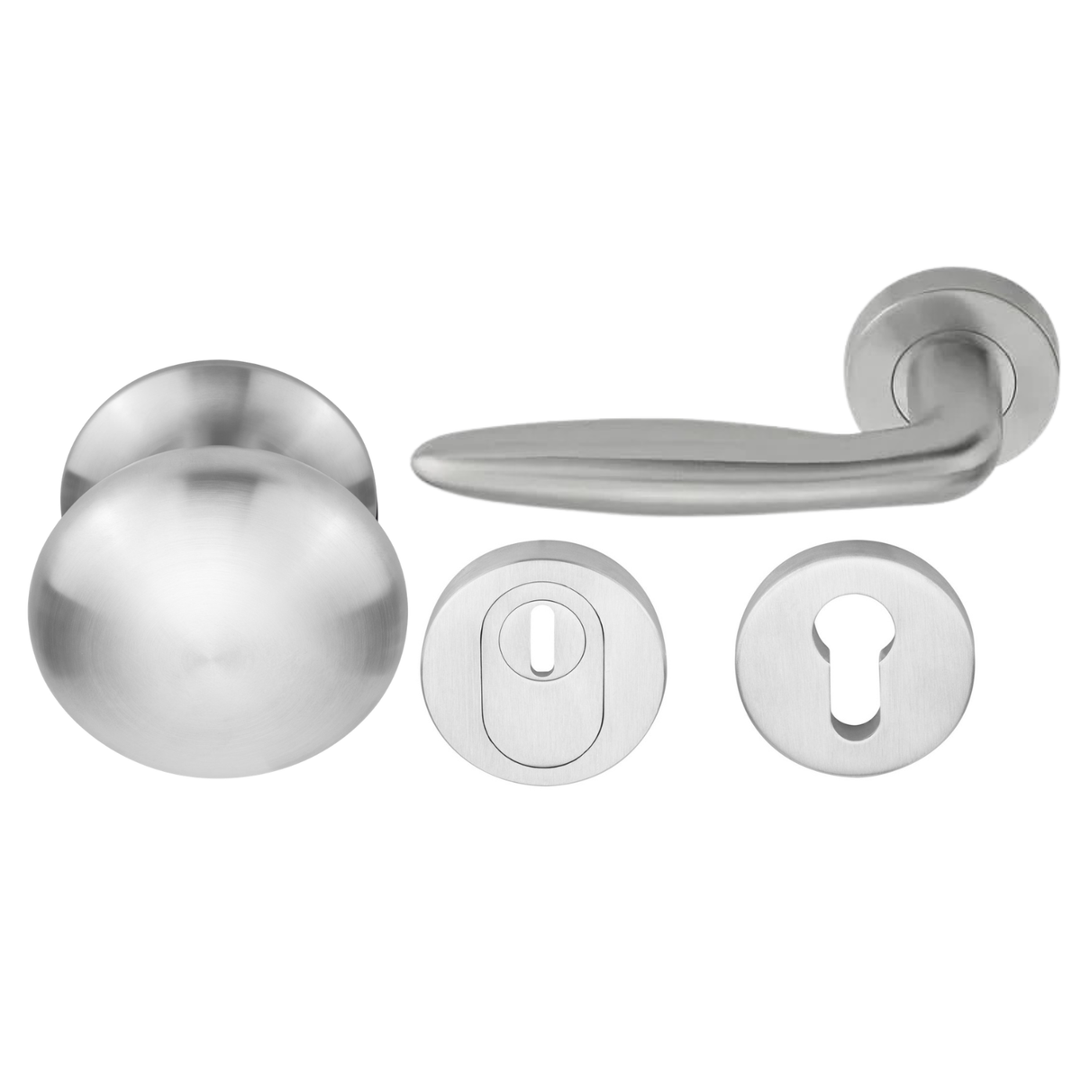 Formani voordeurset knop/kruk RVS geborsteld SKG3 LB18H – zijaanzicht