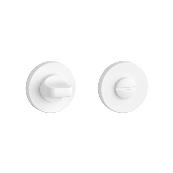Aprile Premium WC-garnituur mat wit op rond rozet Ø 52 mm, vooraanzicht