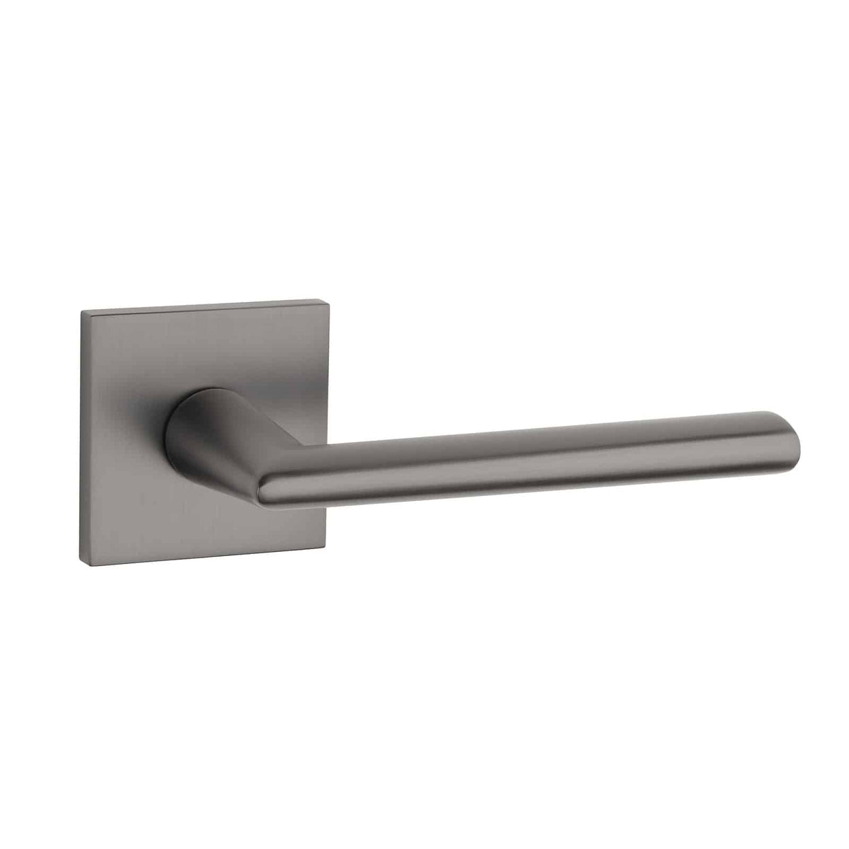 Aprile deurkruk Primula op vierkant rozet gunmetal, vooraanzicht