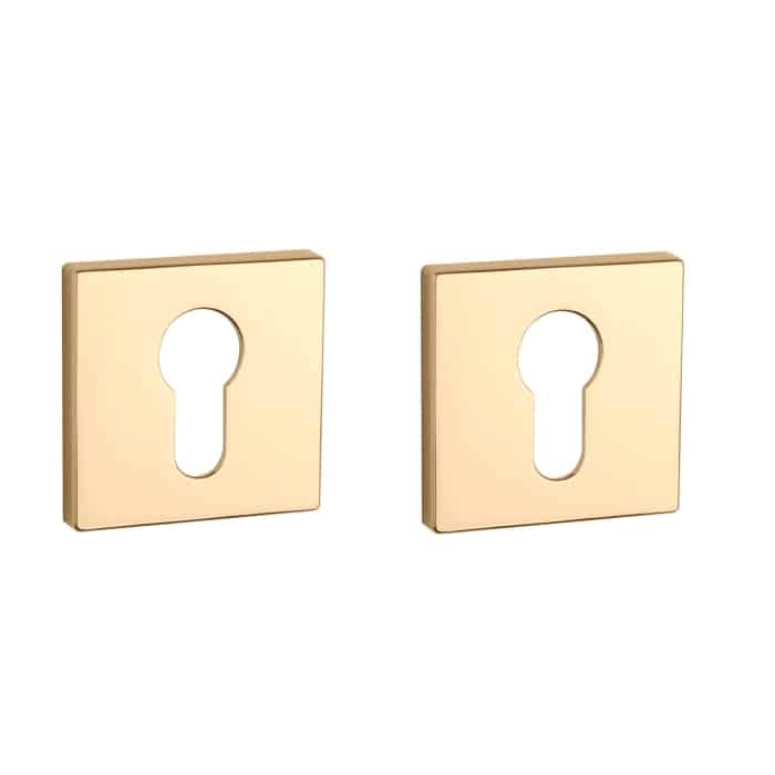 Aprile cilinderrozet rechthoekig in goud gepolijst – vooraanzicht