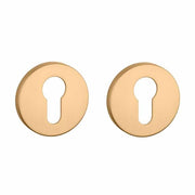 Aprile Premium profielcilinderrozet rond Ø 52 mm goud mat – vooraanzicht