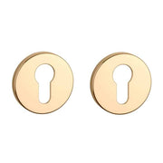 Aprile Premium profielcilinderrozet rond Ø 52 mm goud gepolijst – vooraanzicht