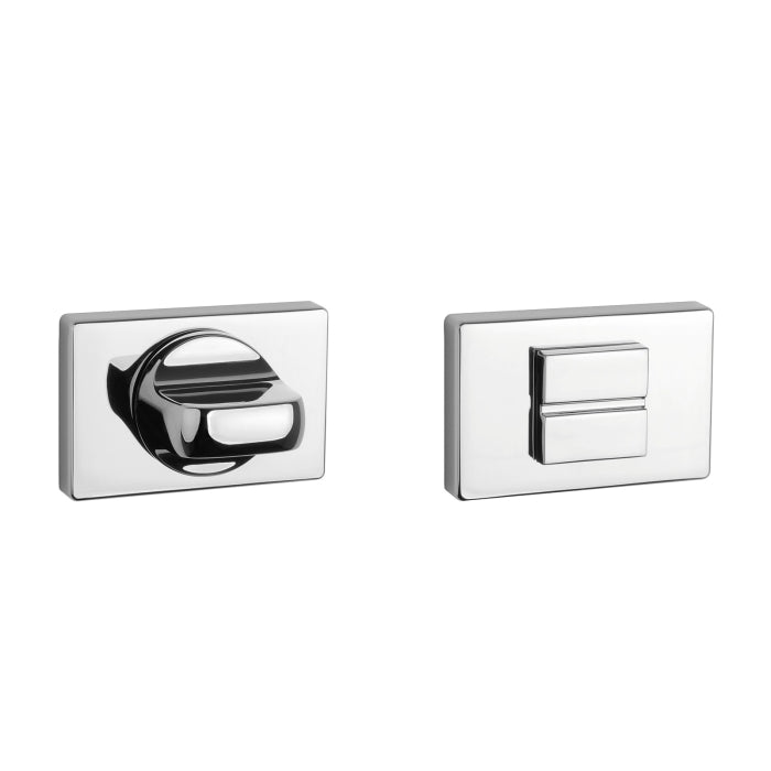 Aprile WC-garnituur op rozet 50x33 mm chroom gepolijst – vooraanzicht