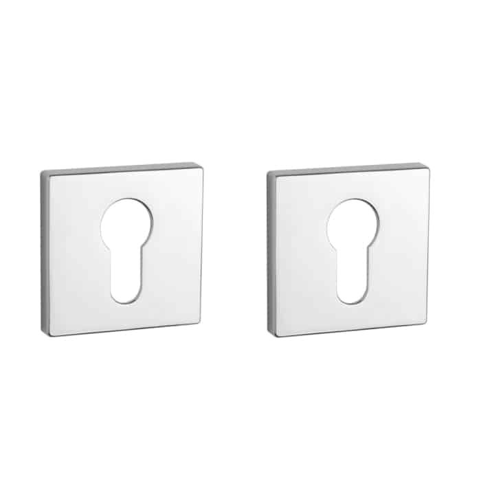 Aprile Comfort profielcilinderrozet vierkant 53 x 53 mm chroom gepolijst – vooraanzicht