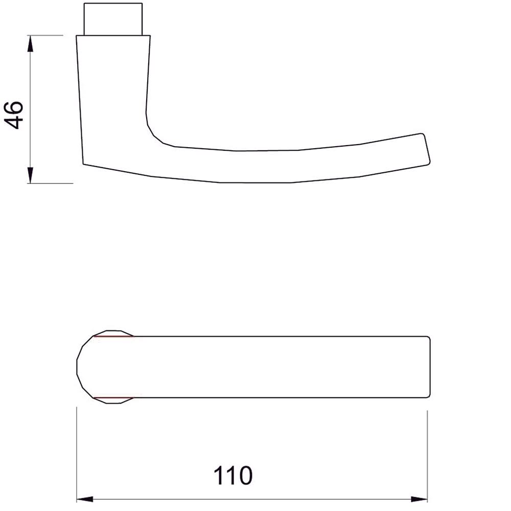 AMI kortschild mat zwart - aluminium schild in schuine weergave