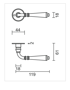 HDD Pro deurkruk Elegeance IJzer Rond ijzer – detailweergave