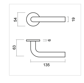 HDD Pro deurkruk Flat L-shape RVS geborsteld detailaanzicht