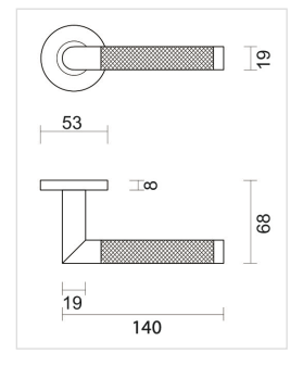 HDD Pro deurkruk Hashtag messing gelakt detailopname