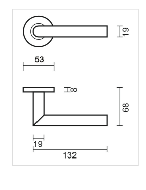 HDD Pro I Shape deurkruk zwart structuur op rozet – detail