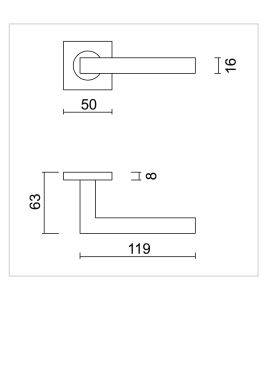 HDD Pro Kubic Shape deurkruk zwart structuur op rozet – detail