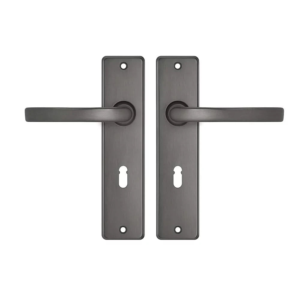 Deurkrukken Edge kruk Blok SL55 Gun metal Antraciet grijs