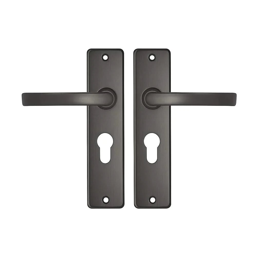 Deurkrukken Edge kruk Blok PC55 Gun metal Antraciet grijs