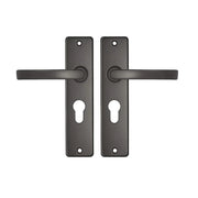 Deurkrukken Edge kruk Blok PC55 Gun metal Antraciet grijs