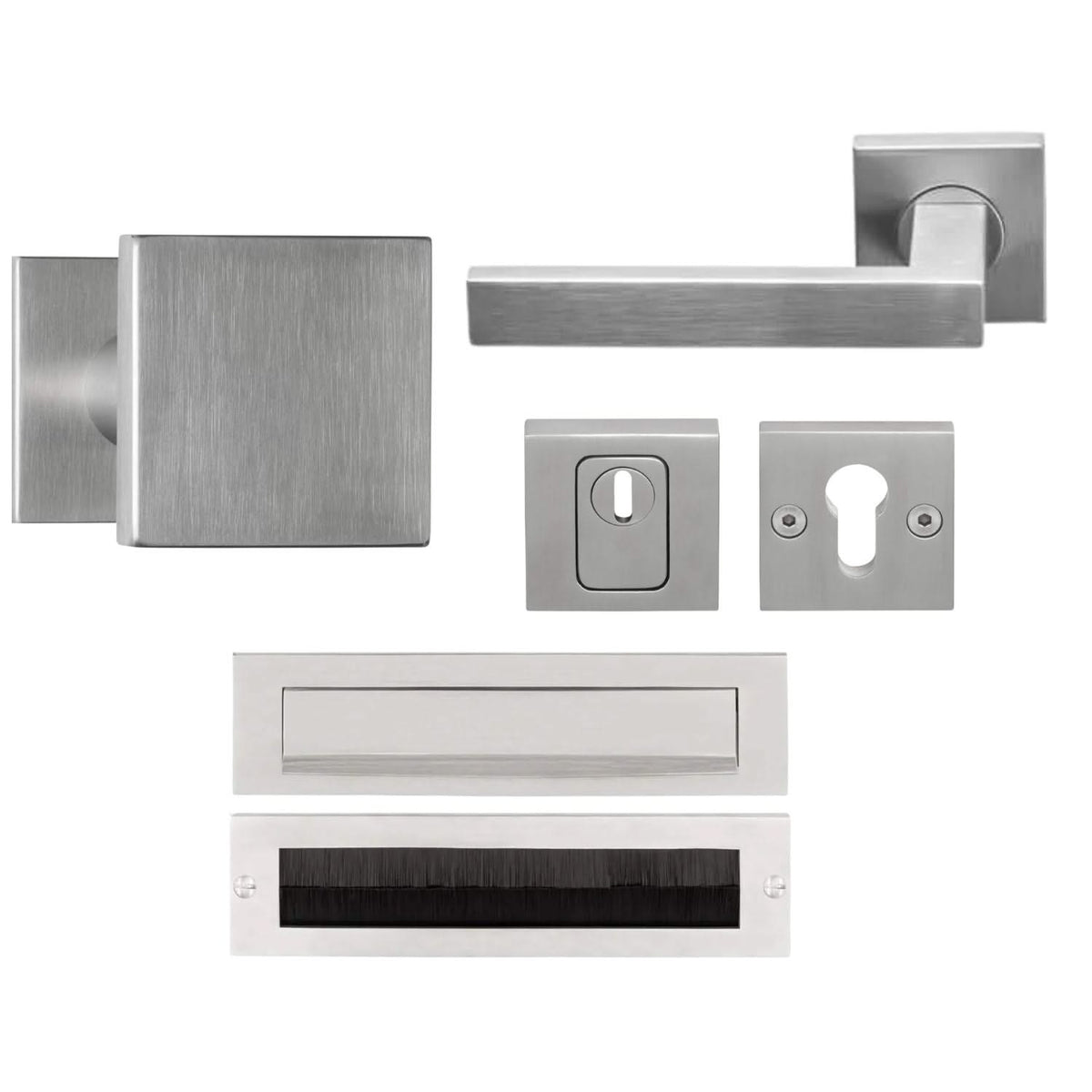 Formani | Complete Voordeurset | knop/kruk | Mat Zwart BSQ2 | SKG3 - Deurbeslag-expert