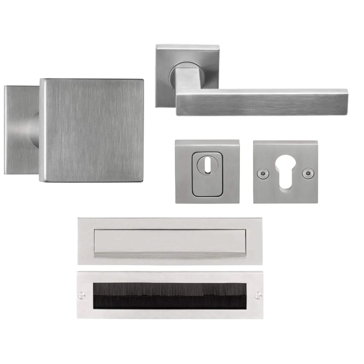 Formani | Complete Voordeurset | knop/kruk | Mat Zwart BSQ2 | SKG3 - Deurbeslag-expert