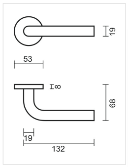 HDD Pro deurkruk L-model 19mm messing PVD – detail van de greep