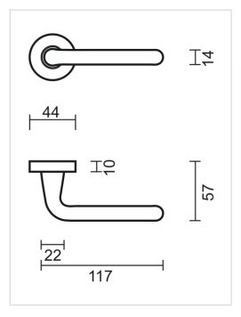 HDD Pro deurkruk Magda messing gelakt op rozet detail