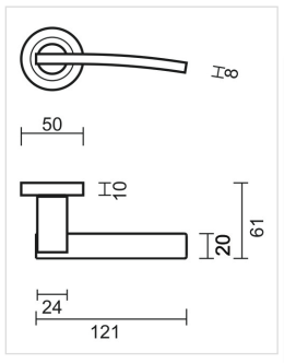HDD Pro deurkruk Mirca messing gepolijst op rozet detail