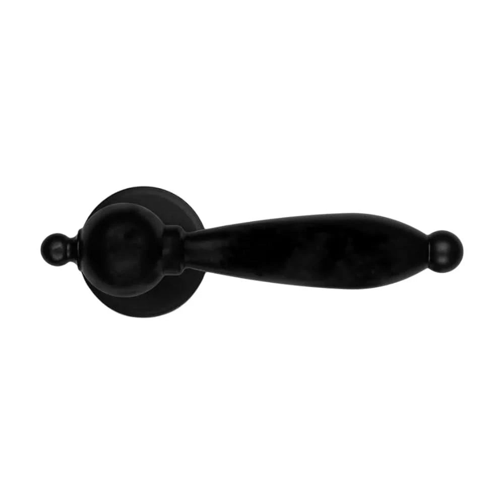 HDD Pro deurkruk Natalie zwart rond RAL 9005 vooraanzicht