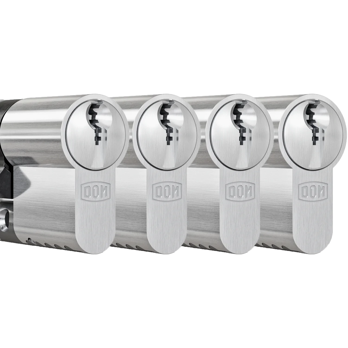 DOM Plura profielcilinder nikkel set van 4 – productfoto