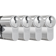 DOM Plura profielcilinder nikkel set van 4 – productfoto