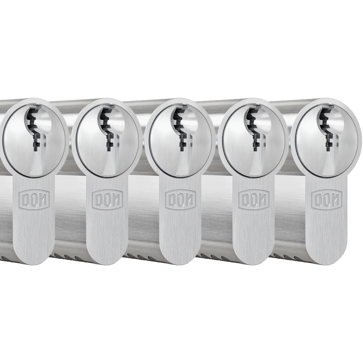DOM Plura profielcilinder nikkel set van 5 – productfoto