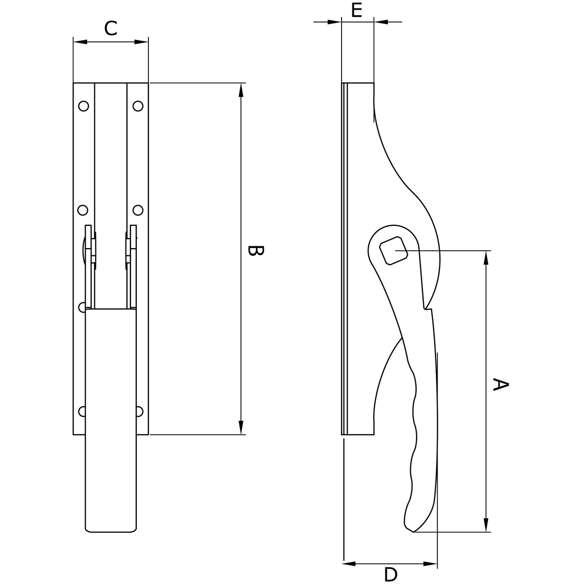 Dulimex DX pompespagnolet 16 mm staal verzinkt, detail