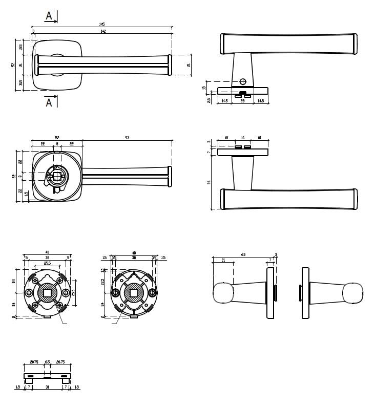Aprile Davidia rozet – technische maattekening
