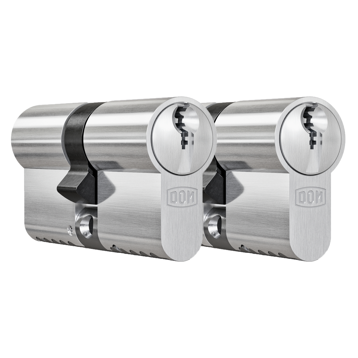 DOM Plura profielcilinder nikkel set van 2 – productfoto