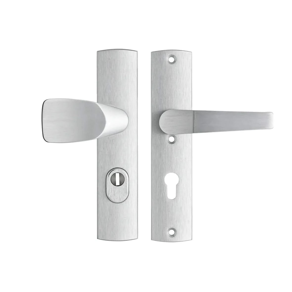 AXA Premium veiligheidsbeslag Wing-knop kruk Arrow PC72 aluminium zilver vooraanzicht