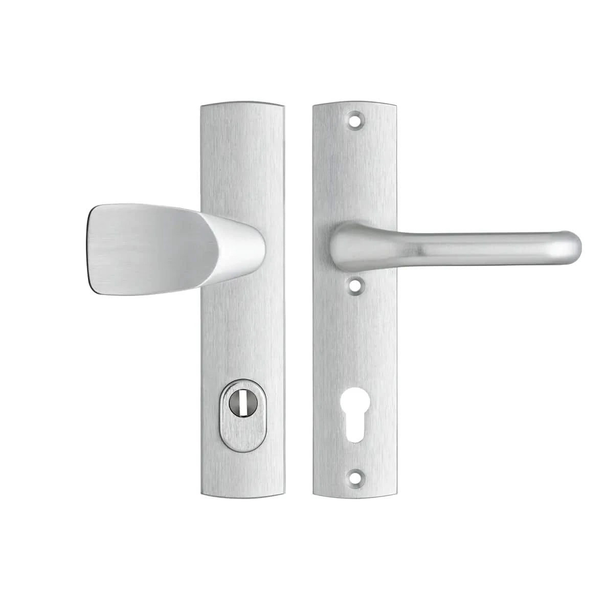 AXA Premium veiligheidsbeslag Wing-knop kruk Flow PC92 aluminium vooraanzicht