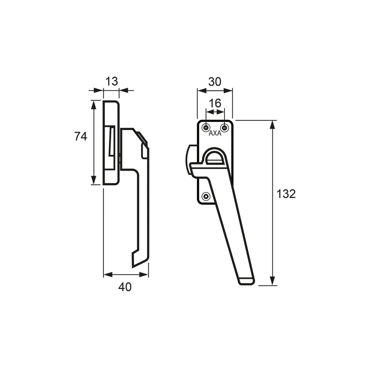 AXA raamsluiting 3308 drukknop rechts wit - productfoto 2