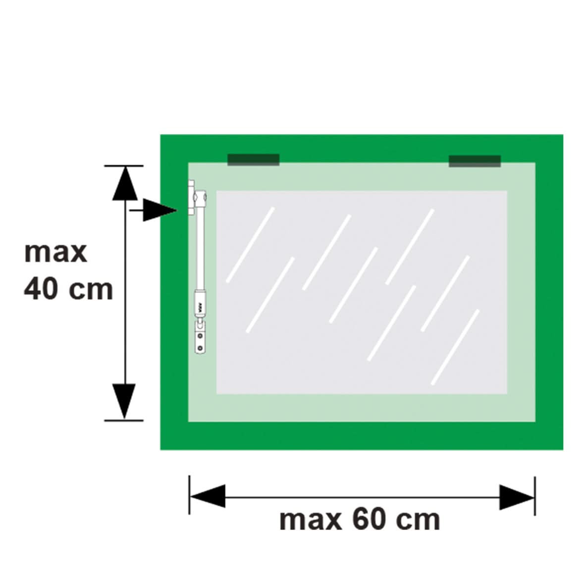 AXA Tele-uitzetter 20cm zwart detail remwerking